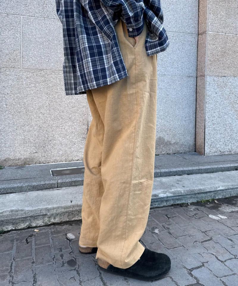 コットンリネンワイドパンツ