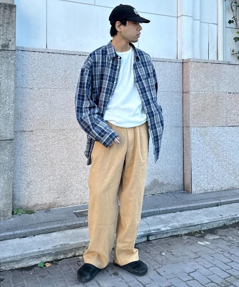 コットンリネンワイドパンツ