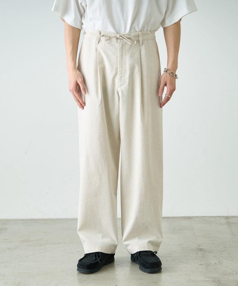 コットンリネンワイドパンツ