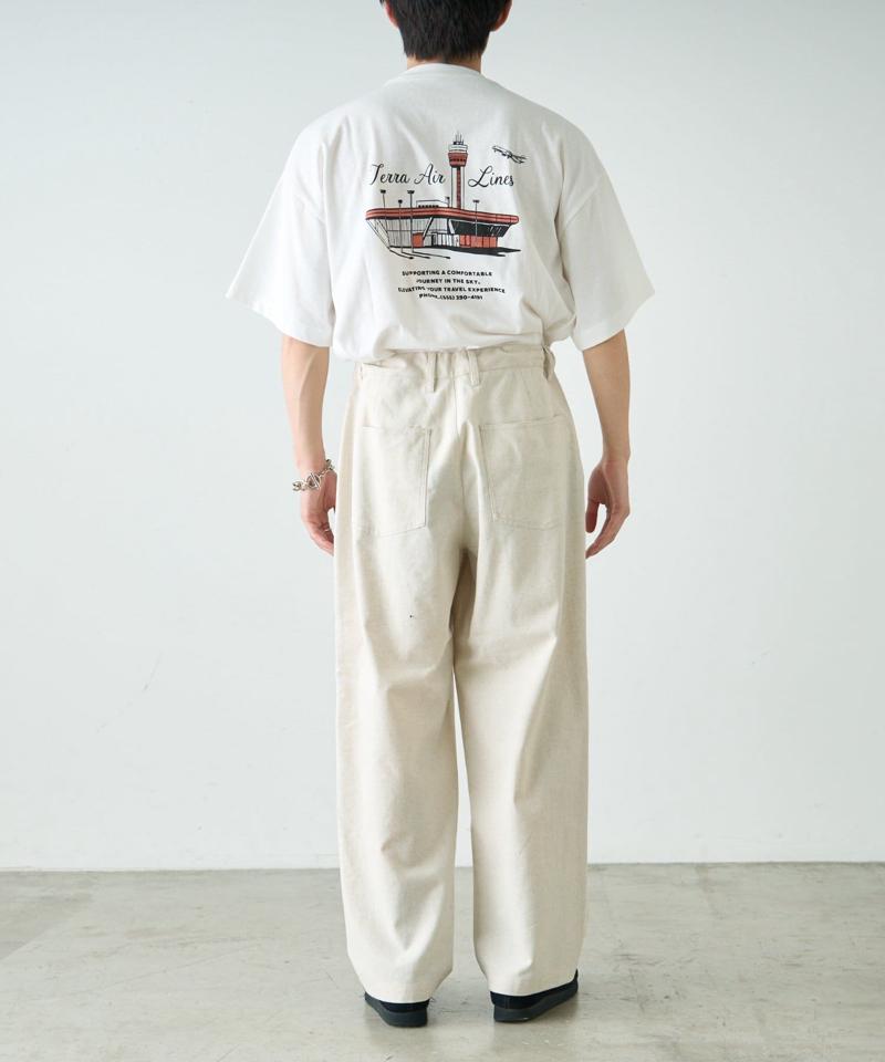 コットンリネンワイドパンツ