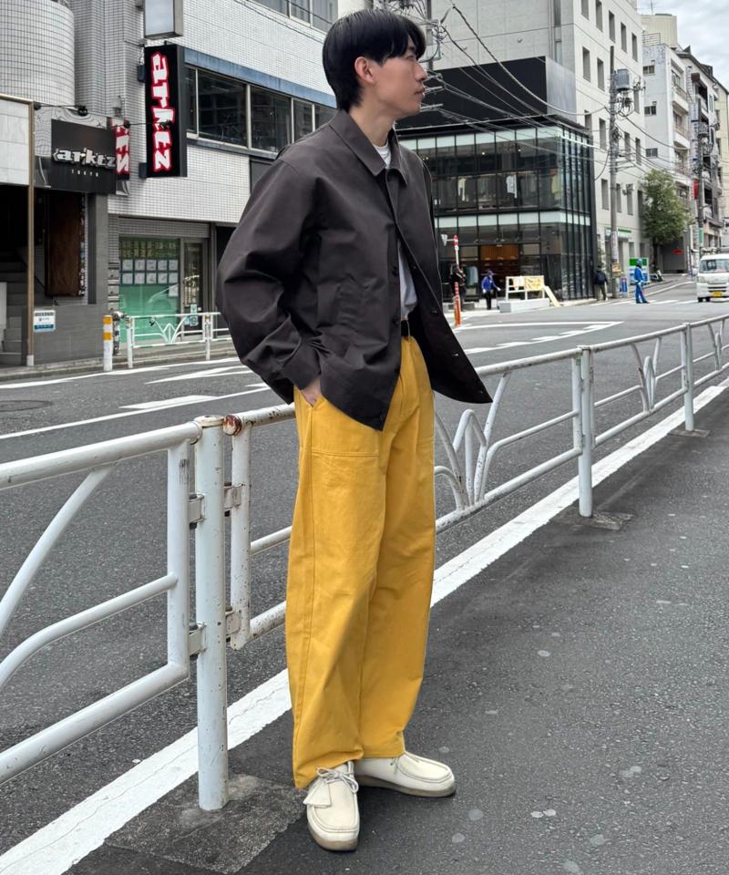 コットンリネンストレッチベイカーテーパードパンツ