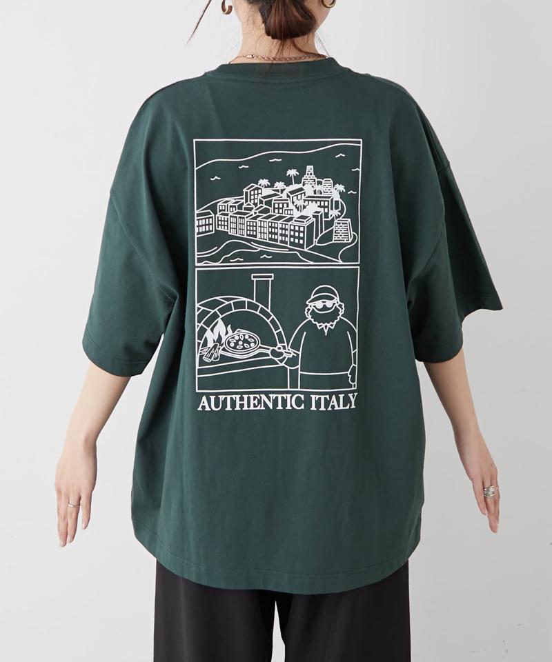 【ojisan】ユニセックスワンポイントサガラ刺繍半袖Tee