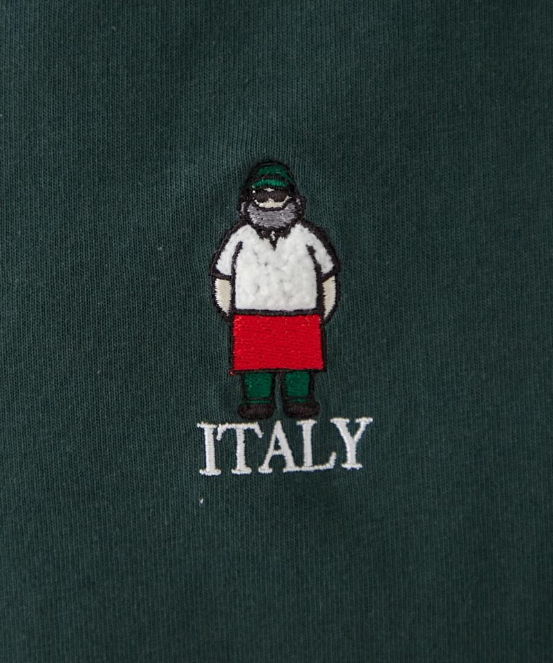 【ojisan】ユニセックスワンポイントサガラ刺繍半袖Tee
