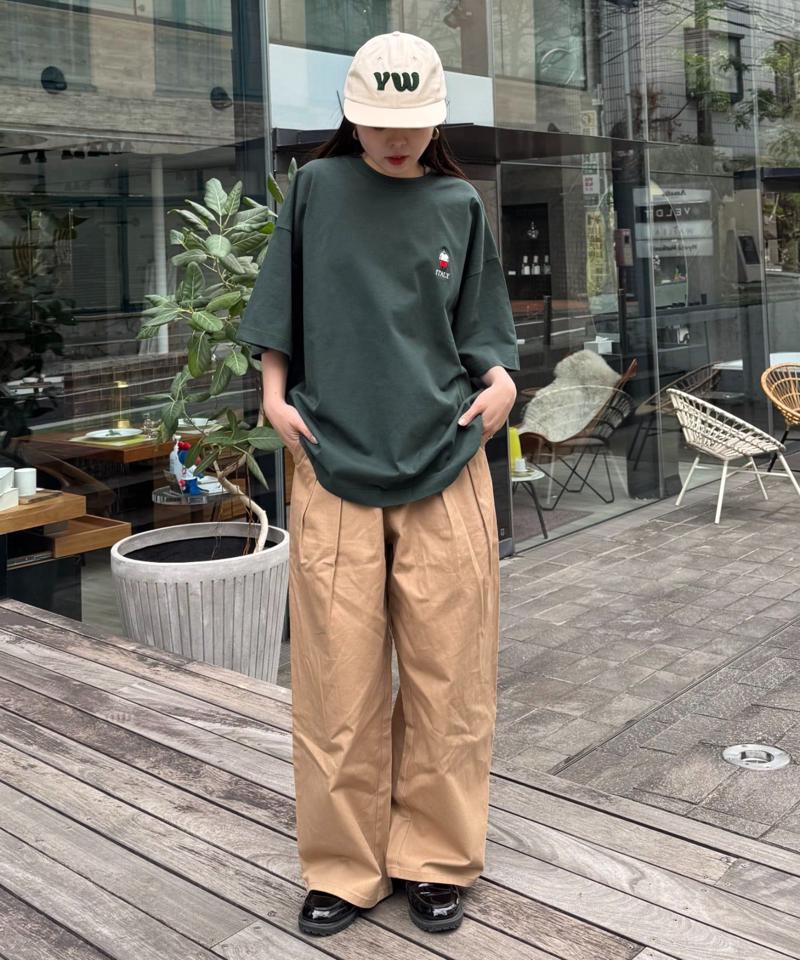 【ojisan】ユニセックスワンポイントサガラ刺繍半袖Tee
