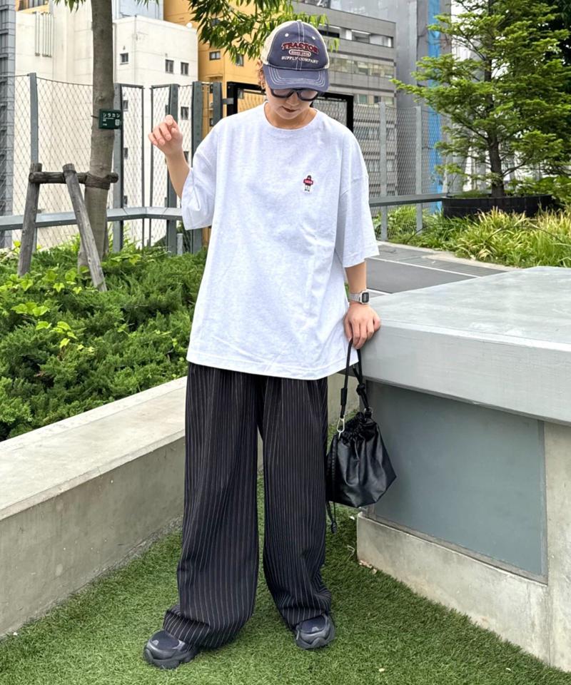 【ojisan】ユニセックスワンポイントサガラ刺繍半袖Tee