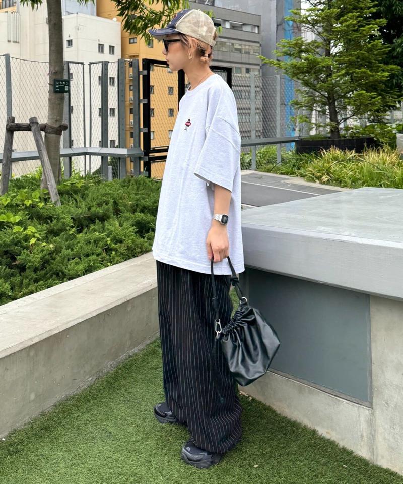 【ojisan】ユニセックスワンポイントサガラ刺繍半袖Tee