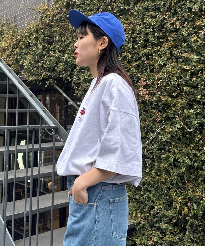 【ojisan】ユニセックスワンポイントサガラ刺繍半袖Tee