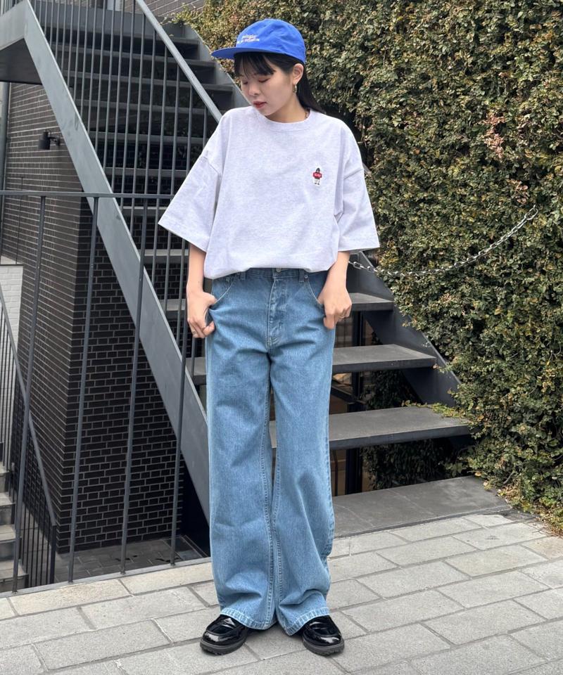 【ojisan】ユニセックスワンポイントサガラ刺繍半袖Tee
