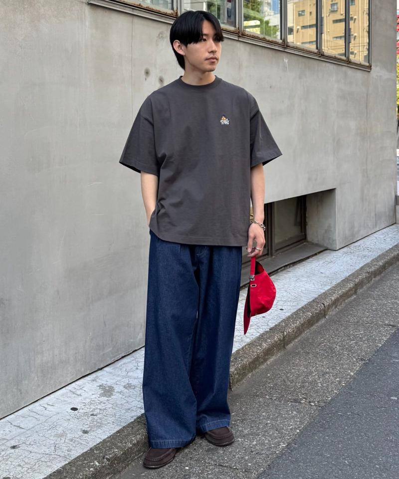 【ojisan】ユニセックスワンポイントサガラ刺繍半袖Tee
