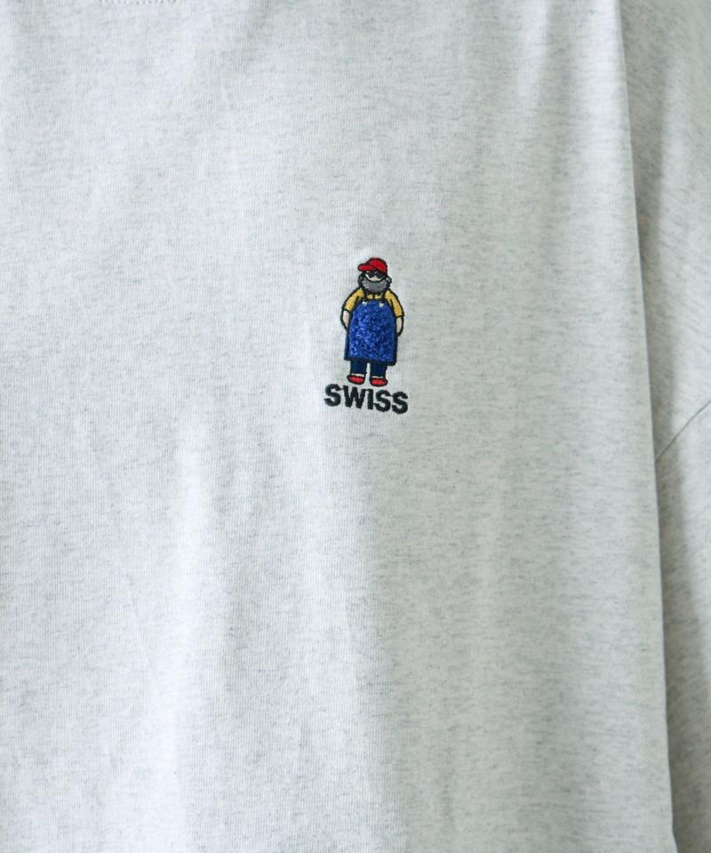 【ojisan】ユニセックスワンポイントサガラ刺繍半袖Tee