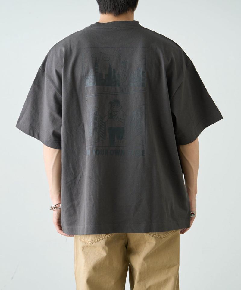 【ojisan】ユニセックスワンポイントサガラ刺繍半袖Tee