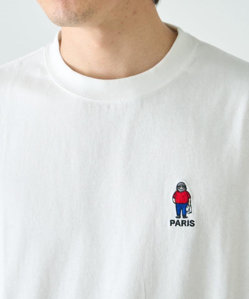 【ojisan】ユニセックスワンポイントサガラ刺繍半袖Tee