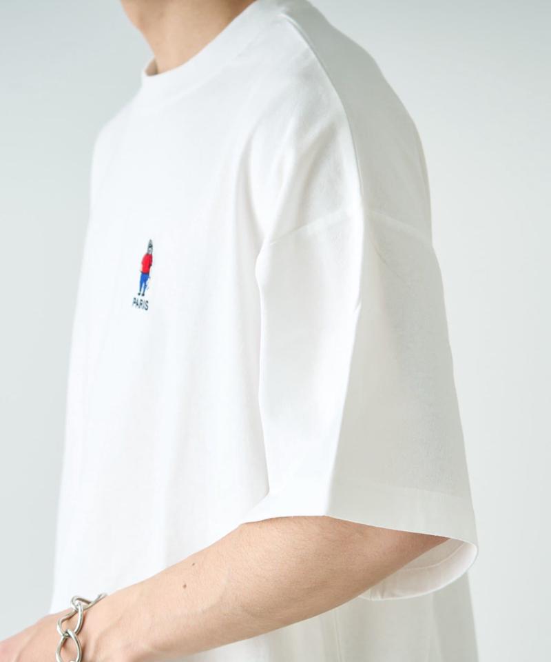 【ojisan】ユニセックスワンポイントサガラ刺繍半袖Tee