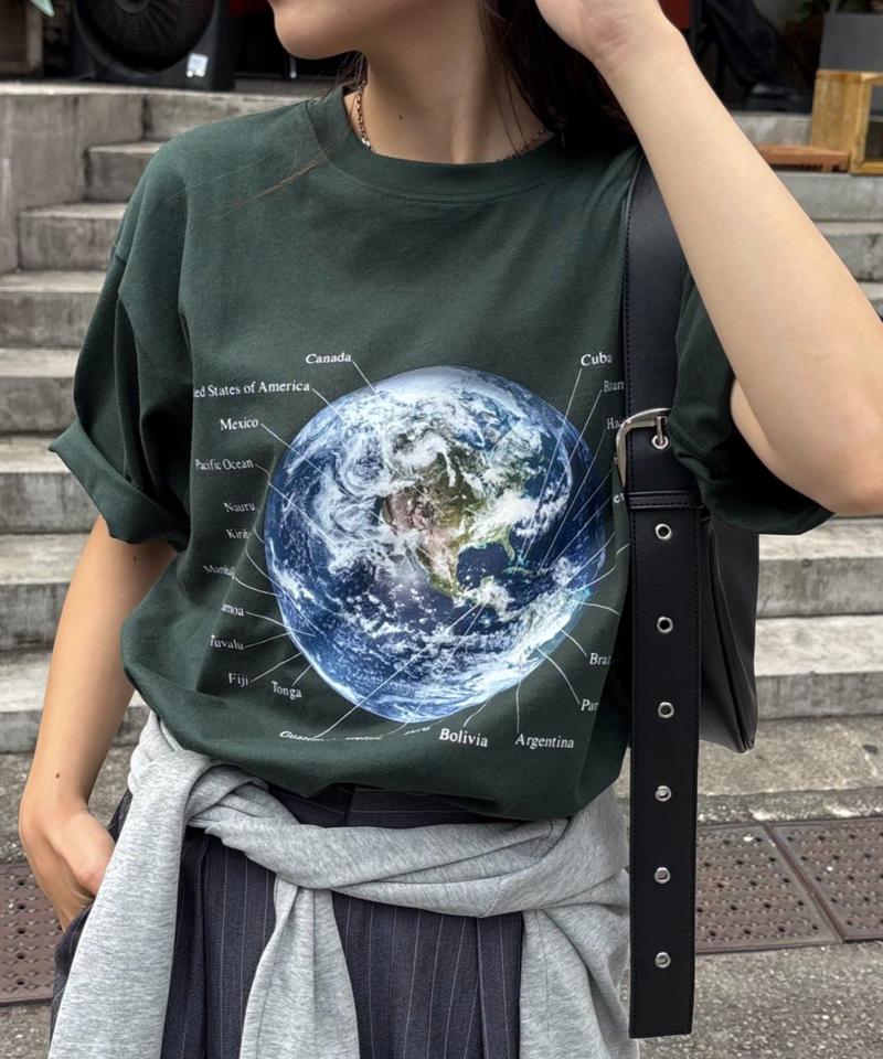 【WEB限定】【UNISEX】ムーンクレーター&アースロゴプリントTee