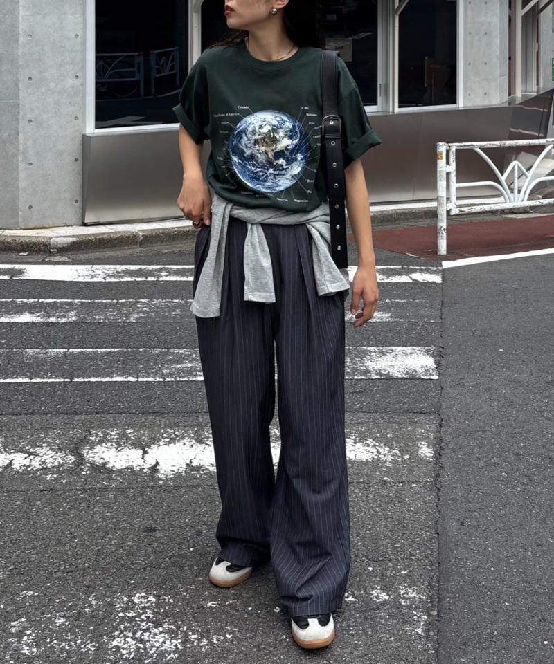 【WEB限定】【UNISEX】ムーンクレーター&アースロゴプリントTee