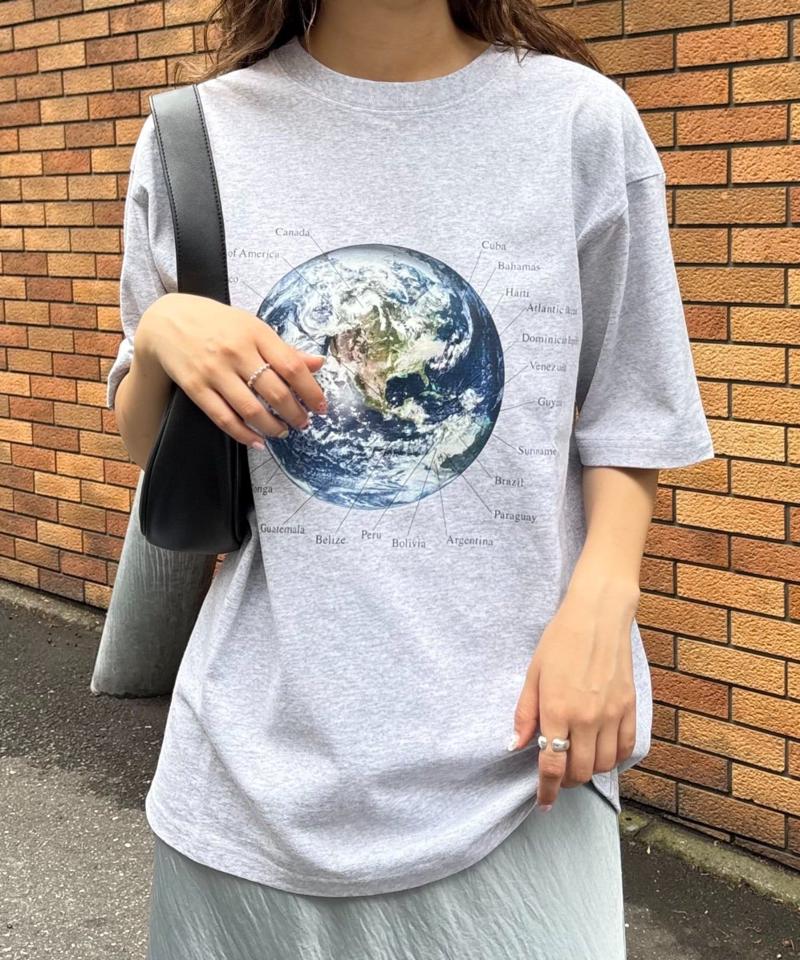 【WEB限定】【UNISEX】ムーンクレーター&アースロゴプリントTee