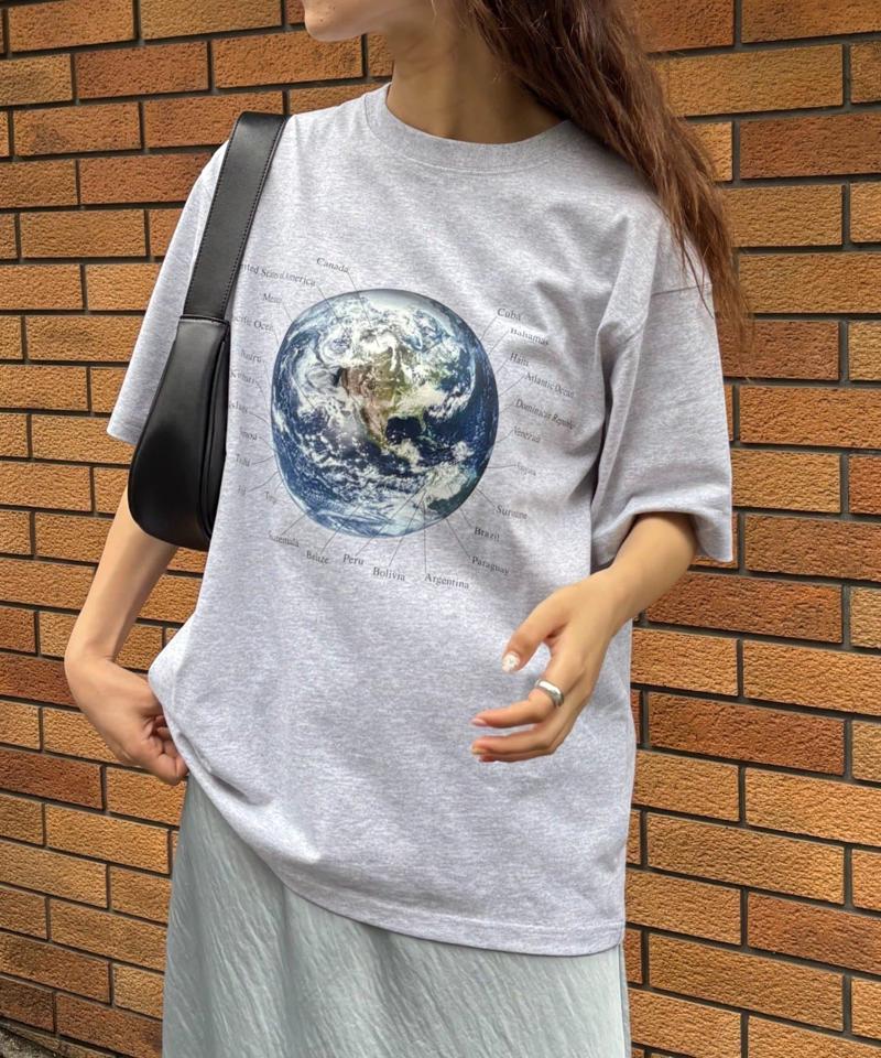 【WEB限定】【UNISEX】ムーンクレーター&アースロゴプリントTee