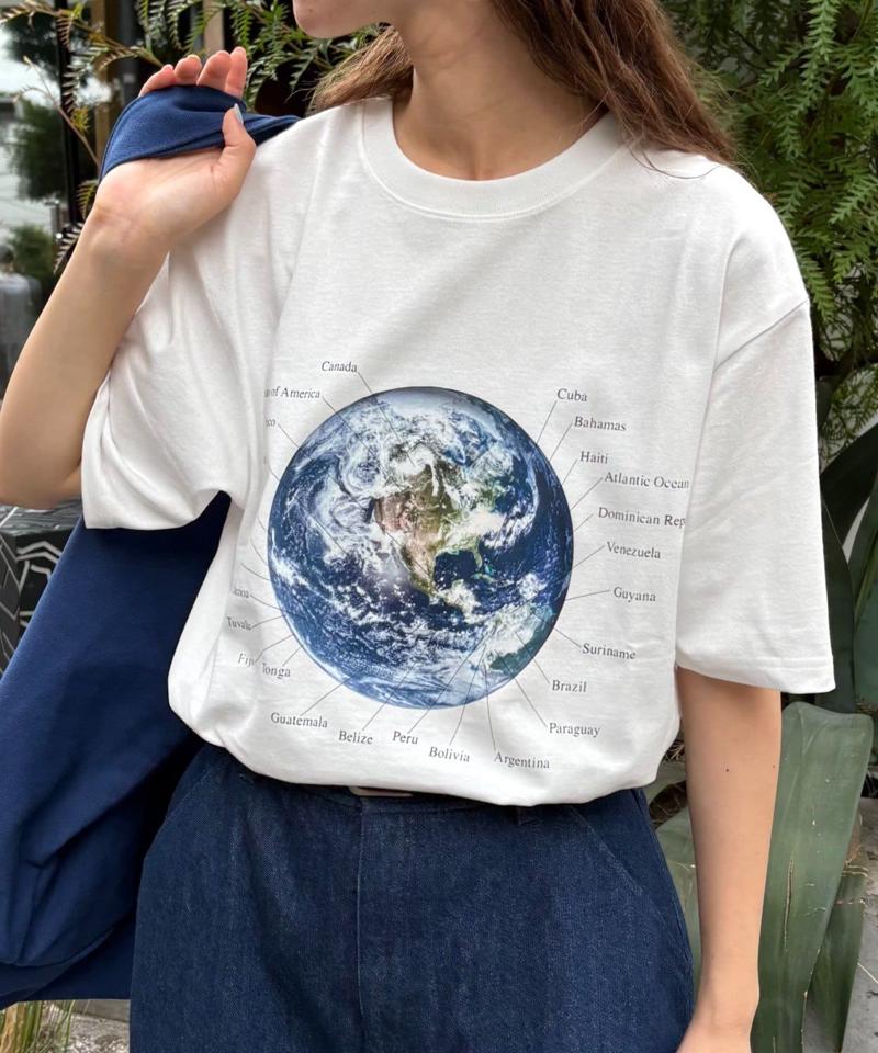 【WEB限定】【UNISEX】ムーンクレーター&アースロゴプリントTee