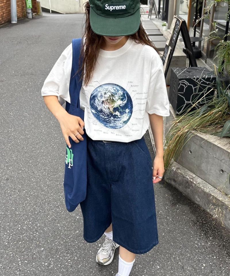 【WEB限定】【UNISEX】ムーンクレーター&アースロゴプリントTee