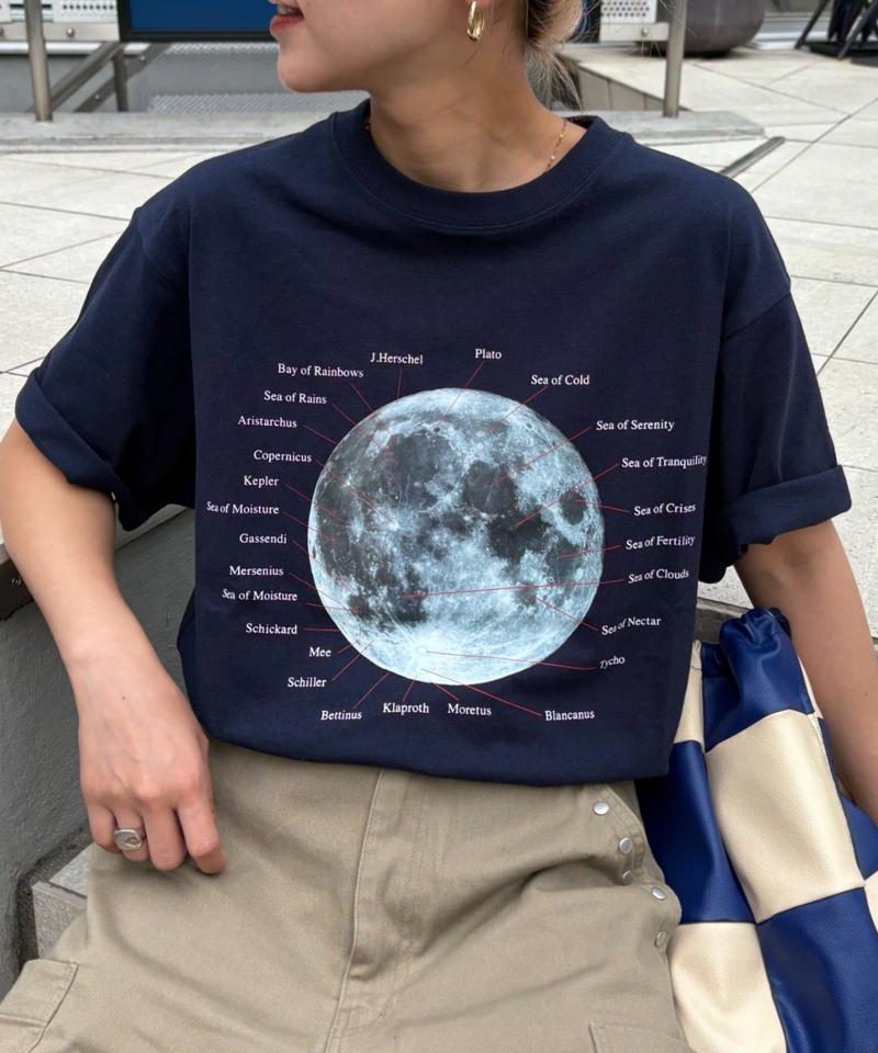 【WEB限定】【UNISEX】ムーンクレーター&アースロゴプリントTee