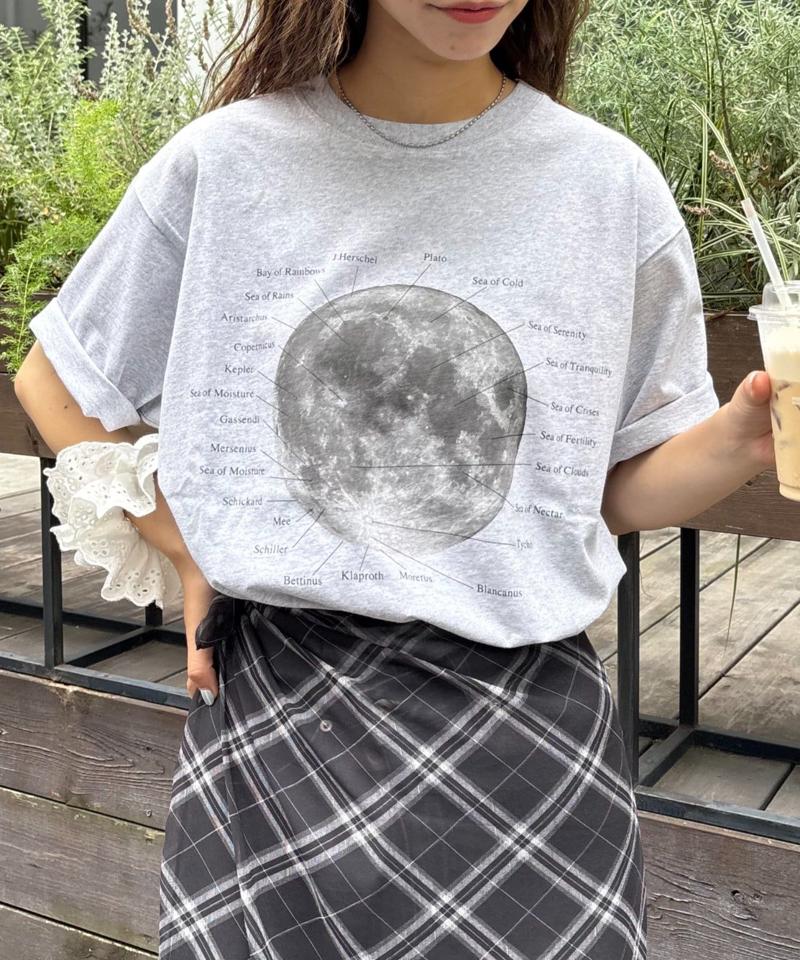 【WEB限定】【UNISEX】ムーンクレーター&アースロゴプリントTee