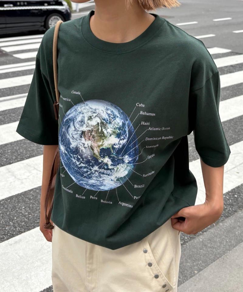 【WEB限定】【UNISEX】ムーンクレーター&アースロゴプリントTee