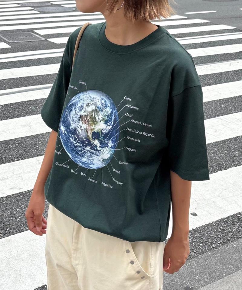 【WEB限定】【UNISEX】ムーンクレーター&アースロゴプリントTee
