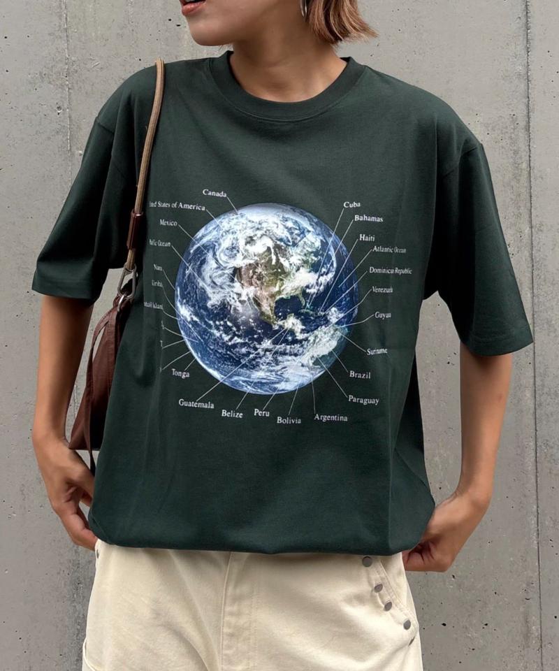 【WEB限定】【UNISEX】ムーンクレーター&アースロゴプリントTee