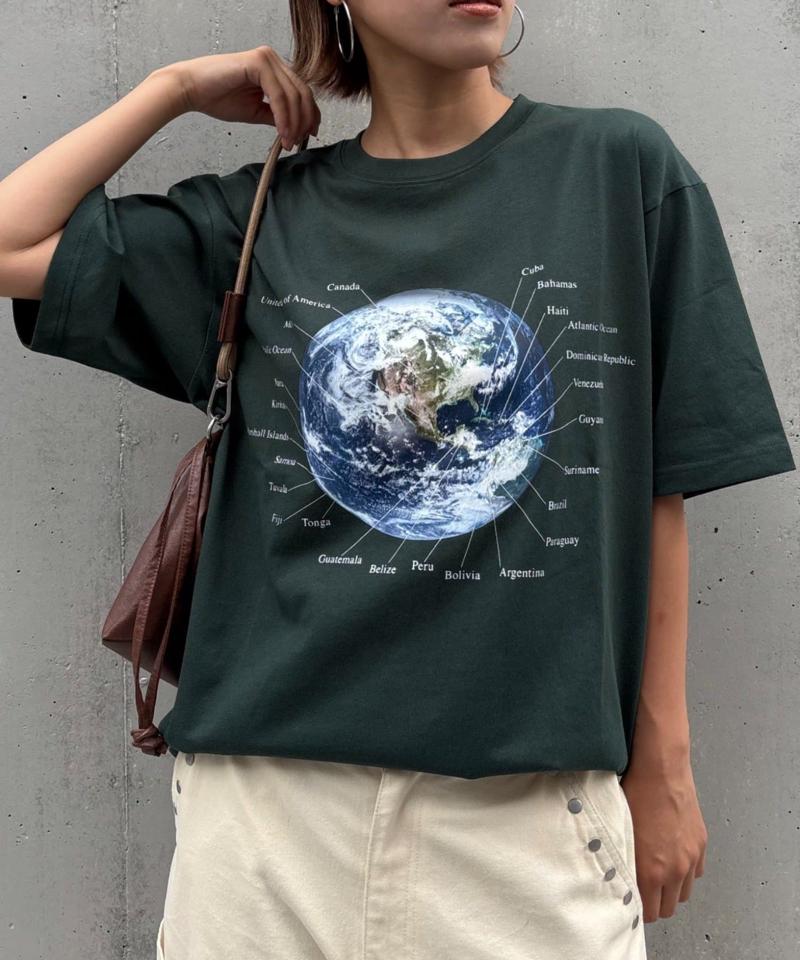 【WEB限定】【UNISEX】ムーンクレーター&アースロゴプリントTee
