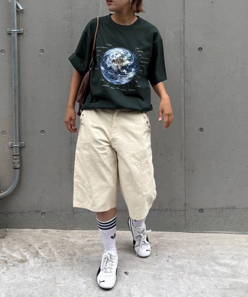 【WEB限定】【UNISEX】ムーンクレーター&アースロゴプリントTee