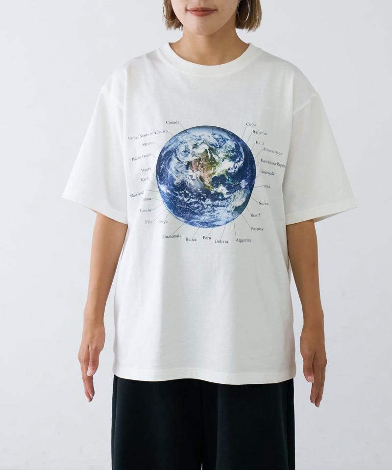 【WEB限定】【UNISEX】ムーンクレーター&アースロゴプリントTee