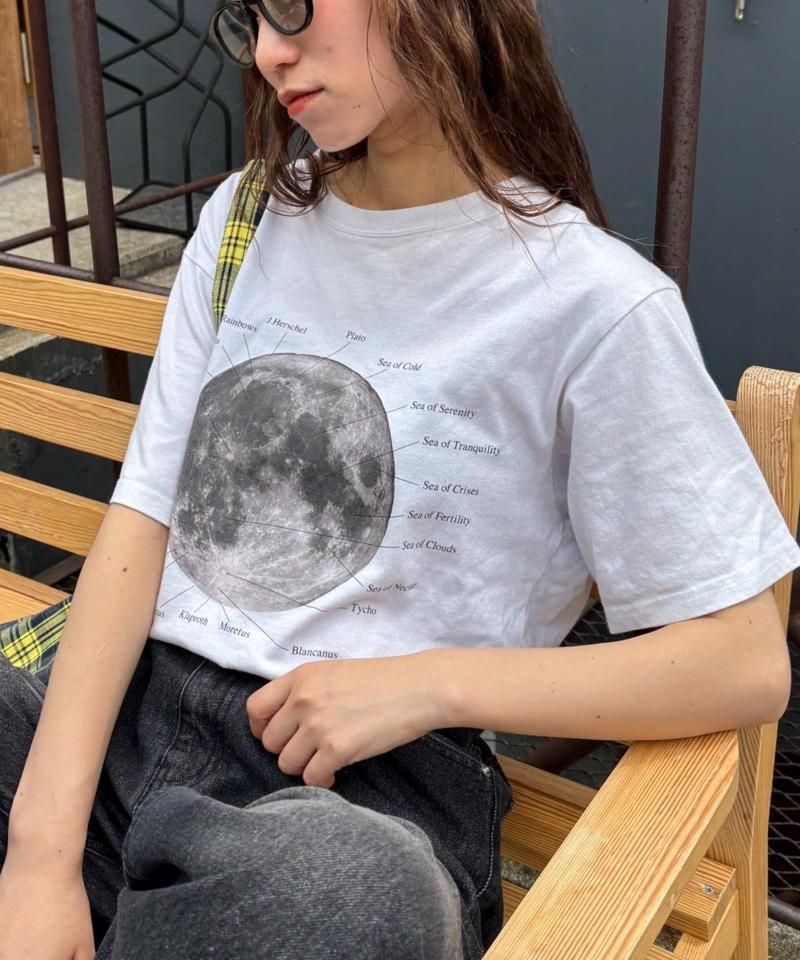 【WEB限定】【UNISEX】ムーンクレーター&アースロゴプリントTee