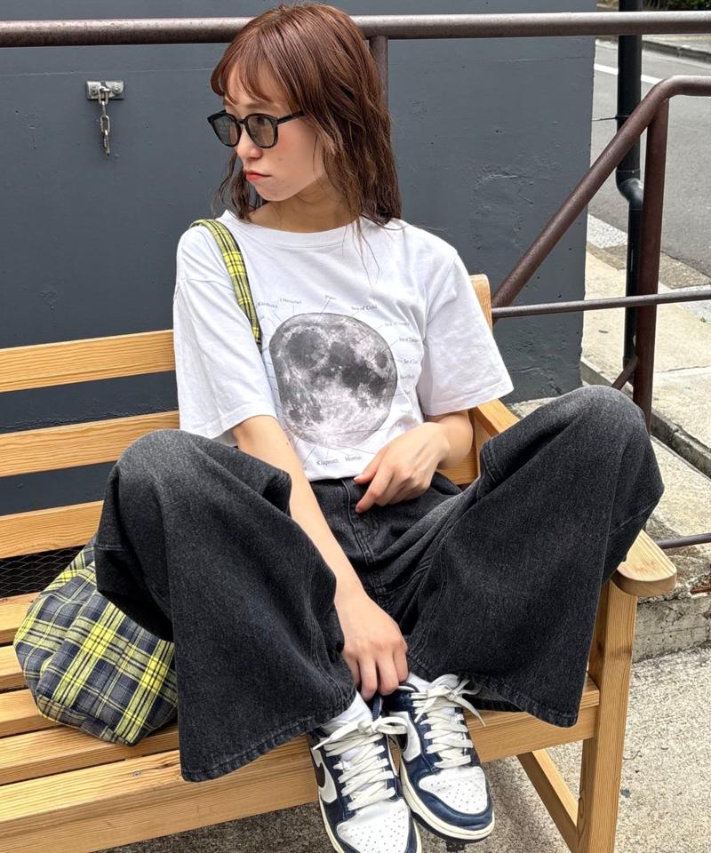 【WEB限定】【UNISEX】ムーンクレーター&アースロゴプリントTee