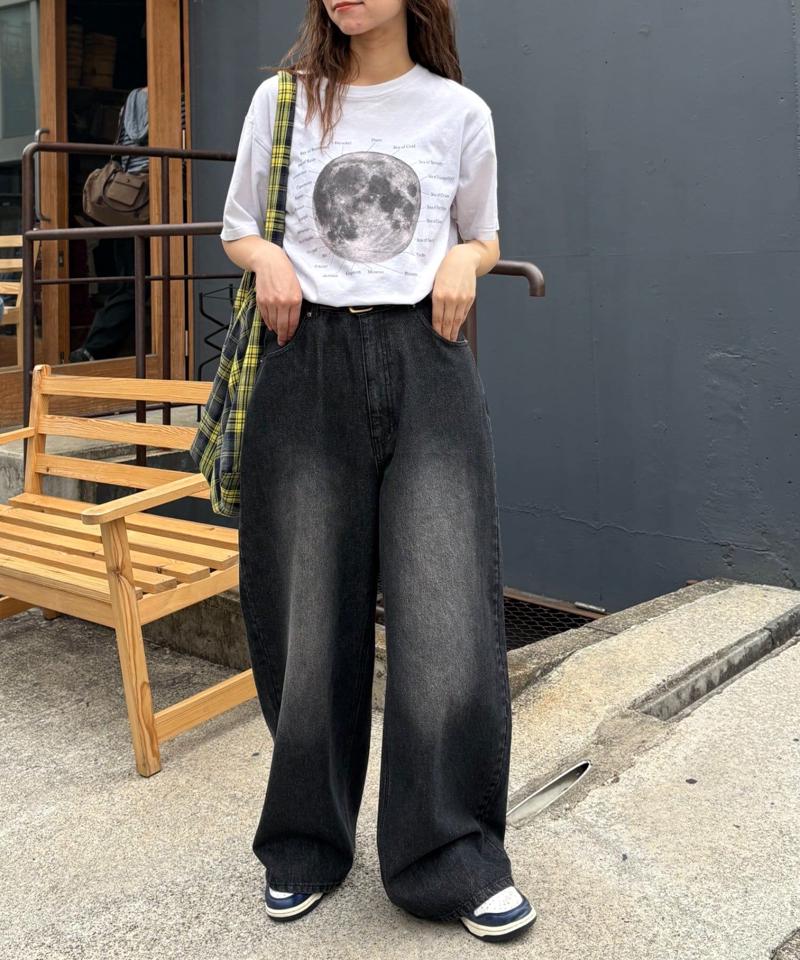 【WEB限定】【UNISEX】ムーンクレーター&アースロゴプリントTee