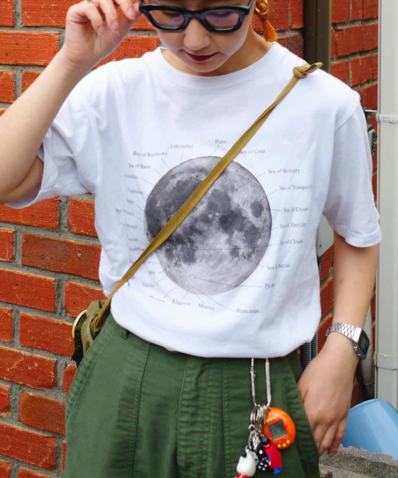 【WEB限定】【UNISEX】ムーンクレーター&アースロゴプリントTee