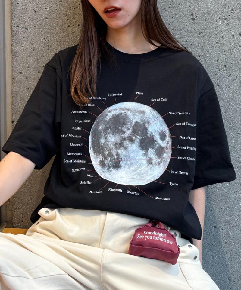 【WEB限定】【UNISEX】ムーンクレーター&アースロゴプリントTee