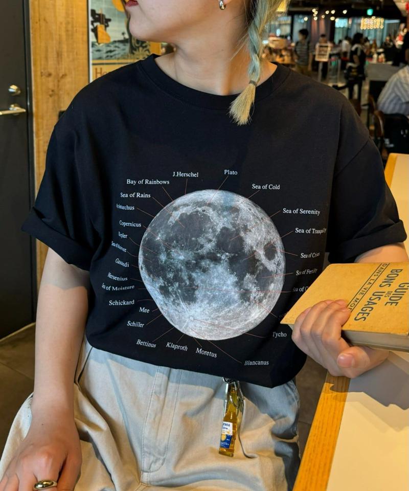 【WEB限定】【UNISEX】ムーンクレーター&アースロゴプリントTee