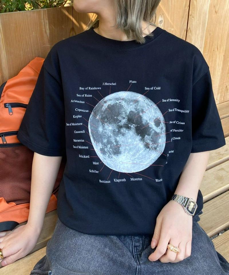 【WEB限定】【UNISEX】ムーンクレーター&アースロゴプリントTee