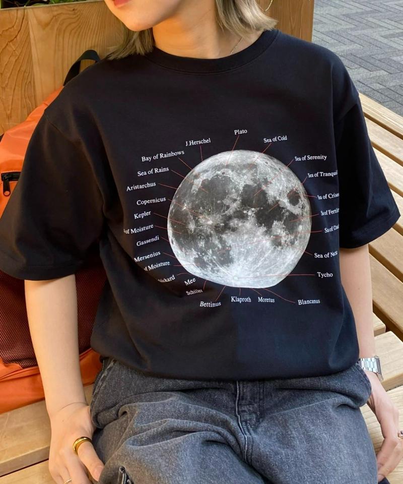 【WEB限定】【UNISEX】ムーンクレーター&アースロゴプリントTee