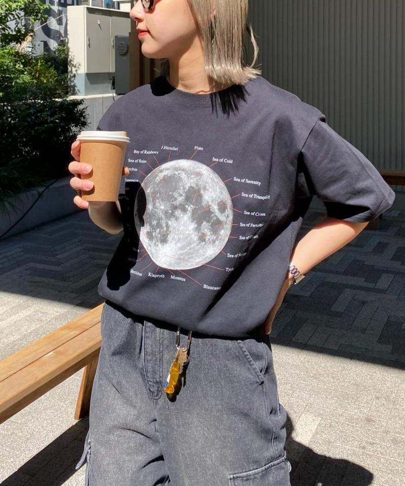 【WEB限定】【UNISEX】ムーンクレーター&アースロゴプリントTee