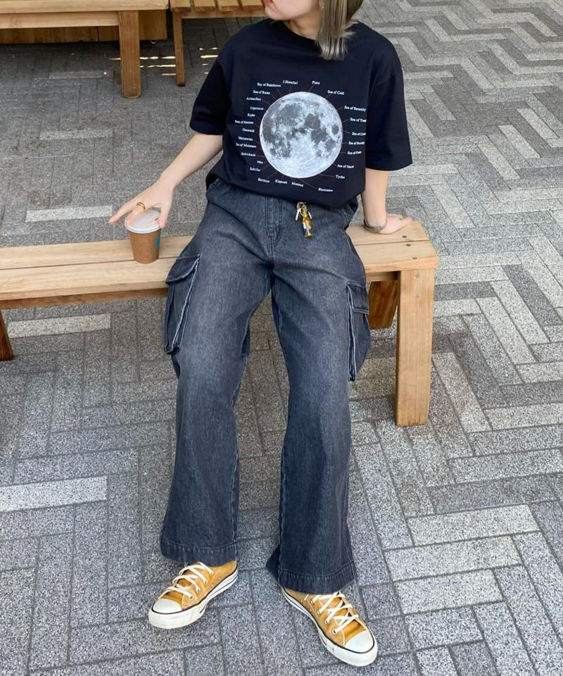 【WEB限定】【UNISEX】ムーンクレーター&アースロゴプリントTee