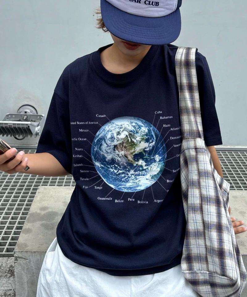 【WEB限定】【UNISEX】ムーンクレーター&アースロゴプリントTee