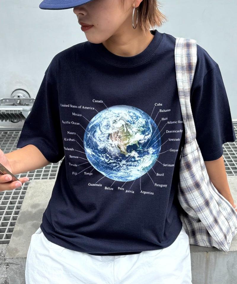 【WEB限定】【UNISEX】ムーンクレーター&アースロゴプリントTee