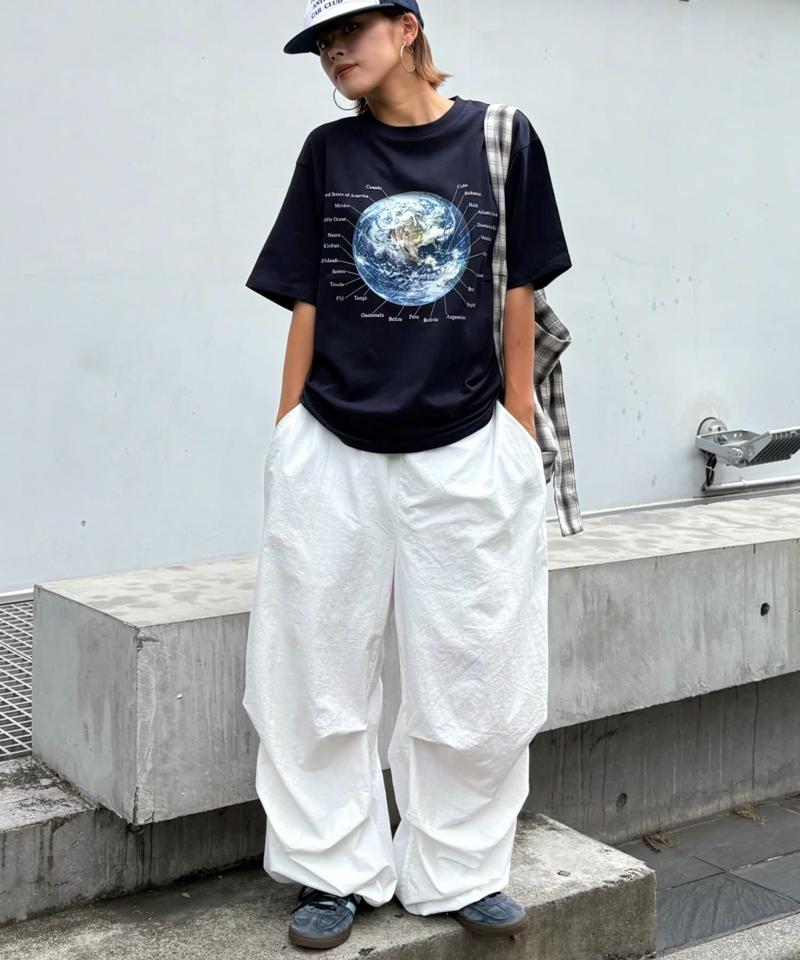 【WEB限定】【UNISEX】ムーンクレーター&アースロゴプリントTee