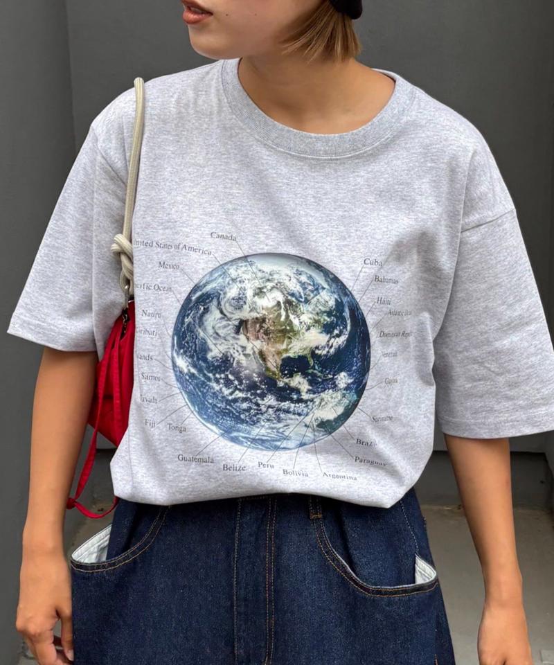 【WEB限定】【UNISEX】ムーンクレーター&アースロゴプリントTee