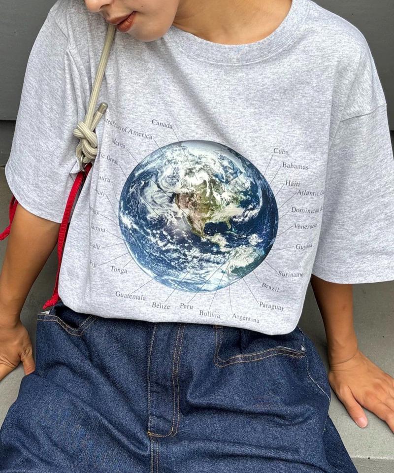 【WEB限定】【UNISEX】ムーンクレーター&アースロゴプリントTee