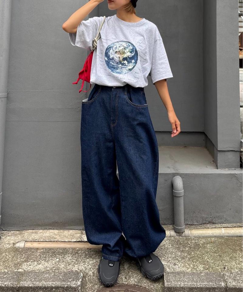 【WEB限定】【UNISEX】ムーンクレーター&アースロゴプリントTee