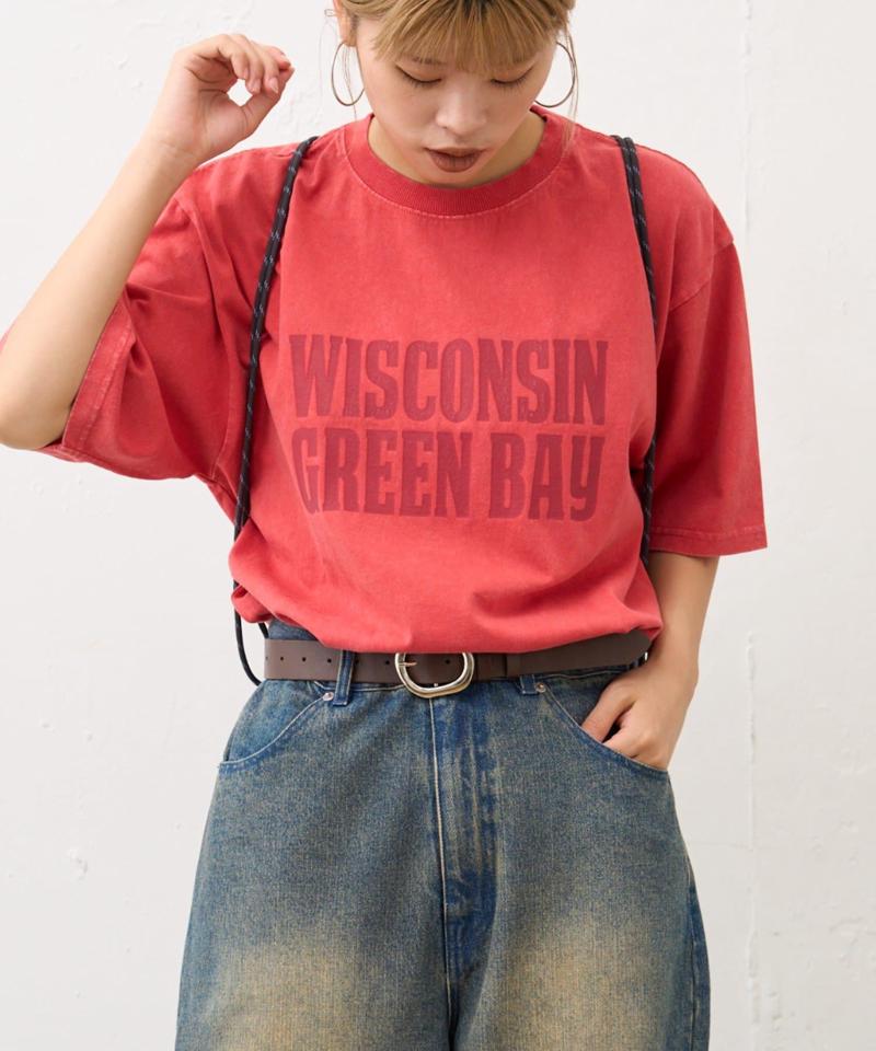 【UNISEX】アシッドウォッシュ加工ロゴTEE