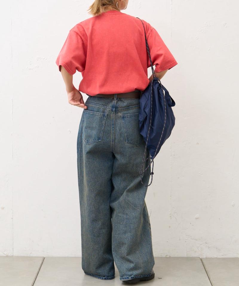 【UNISEX】アシッドウォッシュ加工ロゴTEE