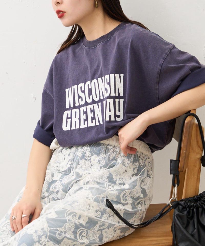 【UNISEX】アシッドウォッシュ加工ロゴTEE
